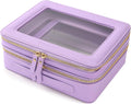 Aveniee Clear Makeup Bags, Double Layer Cosmetic Bags with a Separate Brush Compartment, Large Travel Toiletry Bag Train Case for Women, Travel