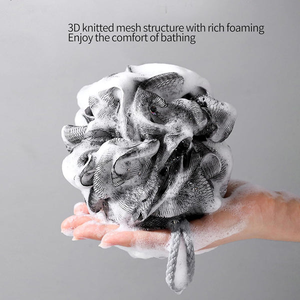 2Pcs Bath Loofah Sponge Shower Loofahs Bath Sponges 60g for Body Washing Exfoliate Cleanse Soothe Skin (Black Grey)