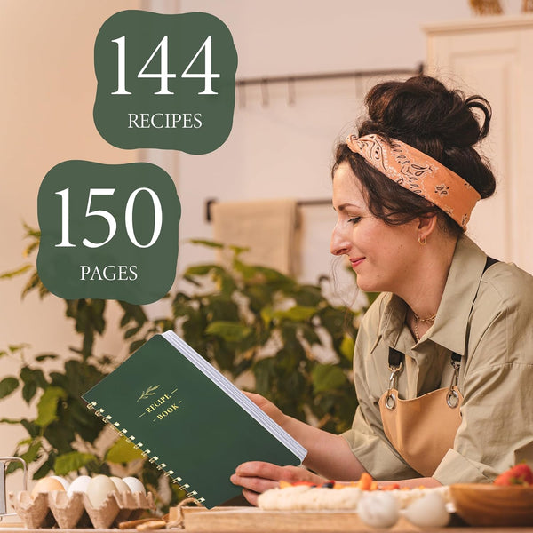 Perfect Blank Recipe Book-Recipe Book to Write in Your Own Recipes,Hardcover Personal Blank Recipe Book, Recipe Notebook Hold 144 Exclusive