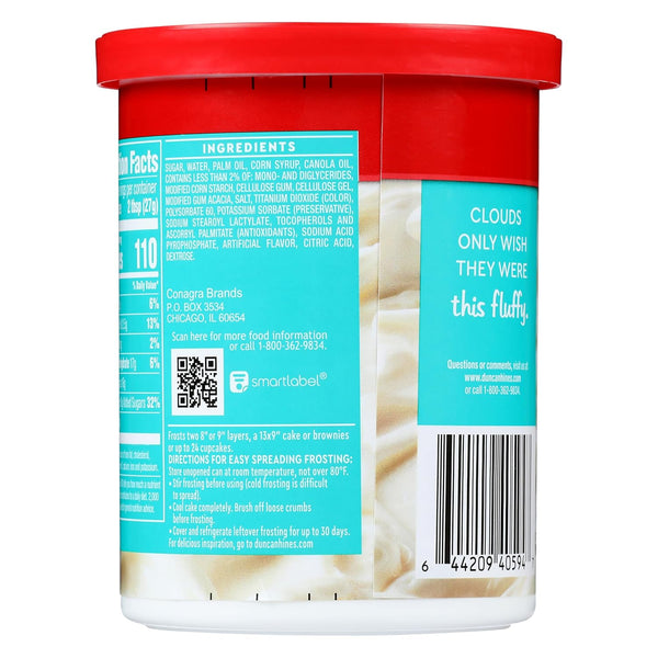 Duncan Hines Whipped Fluffy White Flavored Frosting, 14 oz. 14 Ounce (Pack of 1)
