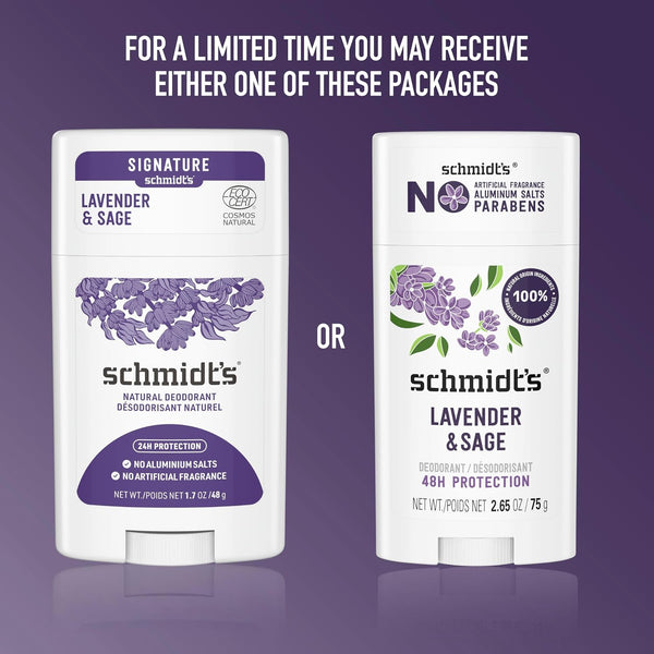 Schmidt's Aluminum-Free Deodorant Lavender & Sage Aluminum Free 2.65 oz 2.65 Ounce (Pack of 1)