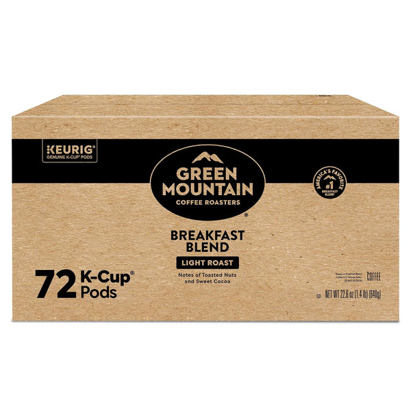Green Mountain Coffee Roasters Breakfast Blend, Single-Serve Keurig K-Cup Pods, Light Roast Coffee Pods, 72 Count Breakfast Blend 72 Count (Pack of 1)