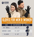 OutdoorEssentials Touchscreen Winter Gloves Men Women - Hiking Gloves Women Men - Mens Womens Glove Cold Weather X-Large