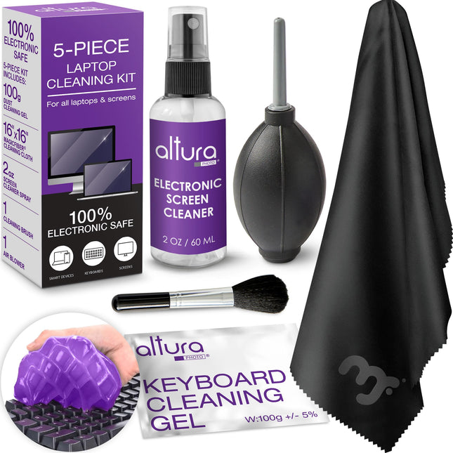 Laptop Computer Keyboard Cleaner - Screen Cleaning Kit All-In-One with Gel & Spr