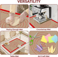 Silicone Pastry Mat - 26"X16" Non Slip Baking Mat with Measurements, Extra Large Dough Mats for Counter, Ideal for Rolling Dough, Fondant, Pizza,