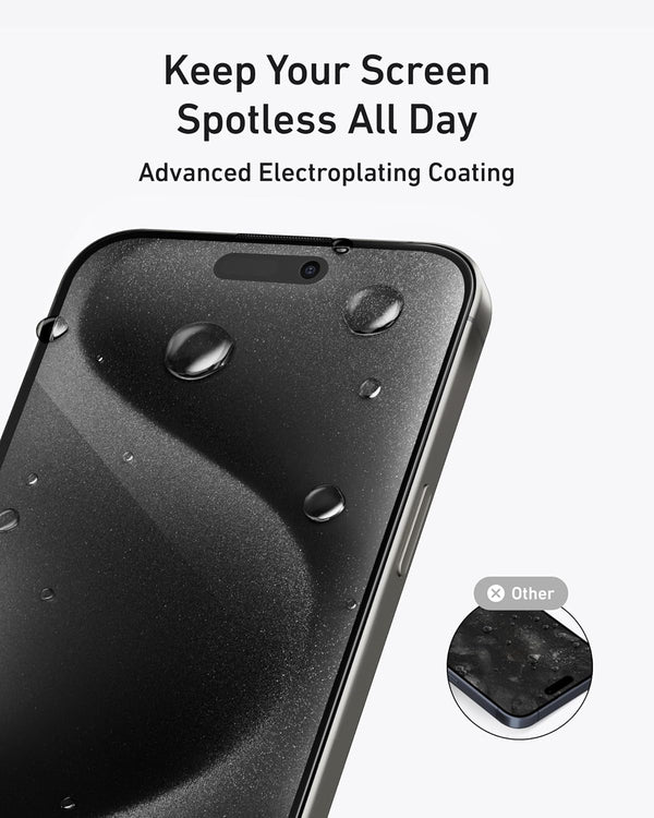 Anker 2 Pack for iPhone 13/13 Pro/14 Privacy Screen Protector, Anti-Spy HD Tempered-Glass Privacy Screen Protector, Easy Installation Exclusively