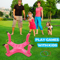 Inflatable Pool Ring Toss Games Toys, Floating Shark Flamingo Swimming Pool Ring with 6Pcs Rings, Swimming Pool Games for Kids Adults Summer Pool