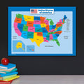 USA Map for Kids - LAMINATED - United States Wall Chart Map (18" x 24")