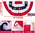 6 PCS 4th of July Decorations Outdoor, 1.5 x 3 FT American Flag Banner, Patriotic Bunting USA Pleated Fan Flags US Half Fan Flag Independence Day