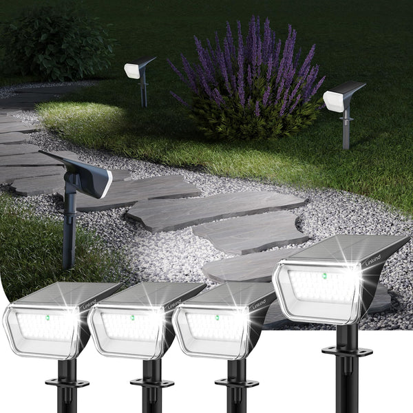 Linkind Solar Spot Lights Outdoor, 60 Leds Solar Lights Outdoor Waterproof IP67 with 30% Conversion Rate, Ideal for Landscape, Garden, Yard,