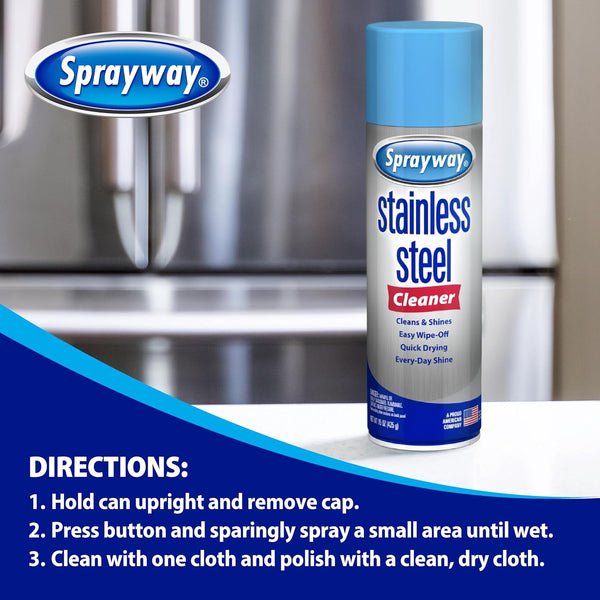 Sprayway Water-Based Stainless Steel Cleaner, 15 Fl Oz (Pack of 1) 15 Ounce (Pack of 1)