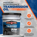 STARFIRE SAE 50W Full Synthetic Transmission Oil – 5 Gallon Pail – Heavy Duty Gear Oil for Manual Transmissions – Long Drain, High Temp, Oxidation