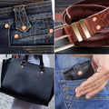 Junesunshine 154Pcs Copper Rivets for Leather, 2 Smooth Leather Rivets without Pattern, Pure Copper Rivets and Burrs for Leather Work Jeans