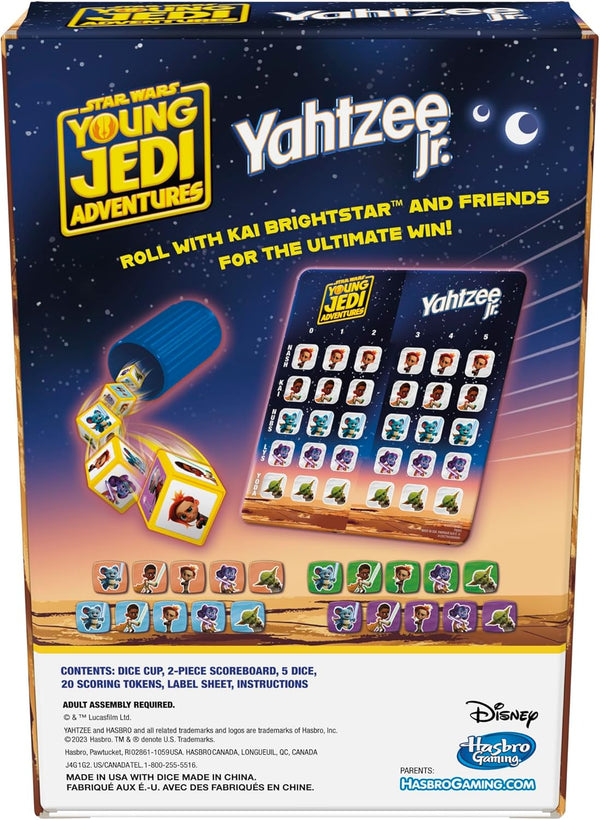Hasbro Gaming Yahtzee Jr. Star War: Young Jedi Adventures Edition Board Game for Kids | Ages 4+ | 2-4 Players | Counting and Matching Games for