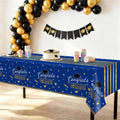 Childom 3 Pack Graduation Tablecloth,Graduation Decorations Class of 2026 Graduation Party Decorations,54"x108" Blue and Gold Plastic Table Cloth