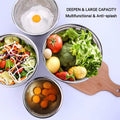 Umite Chef Mixing Bowls with Airtight Lids，6 piece Stainless Steel Metal Nesting Storage Bowls, Non-Slip Bottoms Size 7, 3.5, 2.5, 2.0,1.5, 1QT,
