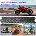 420 Motorcycle Chain 132 Links - 420 Chain for 50 70 90 110 125cc 212cc TaoTao Coolster Apollo Baja Kazuma Chinese ATV, 420 Chain for Mini Bike Go