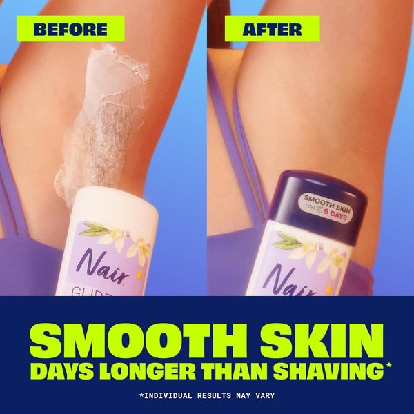 Nair Glide On Hair Removal Cream, Arm, Leg, and Bikini Hair Remover, Depilatory Cream, 3.3 Oz Stick 3.3 Ounce (Pack of 1)