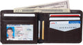 Alpine Swiss RFID Luka Men's Flip ID Wallet Deluxe Capacity ID Bifold With Divided Bill Section Camden Collection Soft Nappa Brown One Size Soft