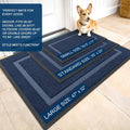 OLANLY Front Door Mat Outside 29.5x17, All-Season Heavy-Duty Rubber Doormat Blue Classic Border Rectangular 29.5" x 17"