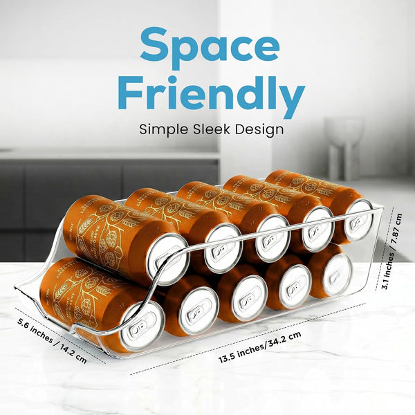 Utopia Kitchen Soda Can Organizer and Dispenser for Refrigerator/Pantry - Durable Can Storage Organizer Fridge & Kitchen Organization - (Clear,