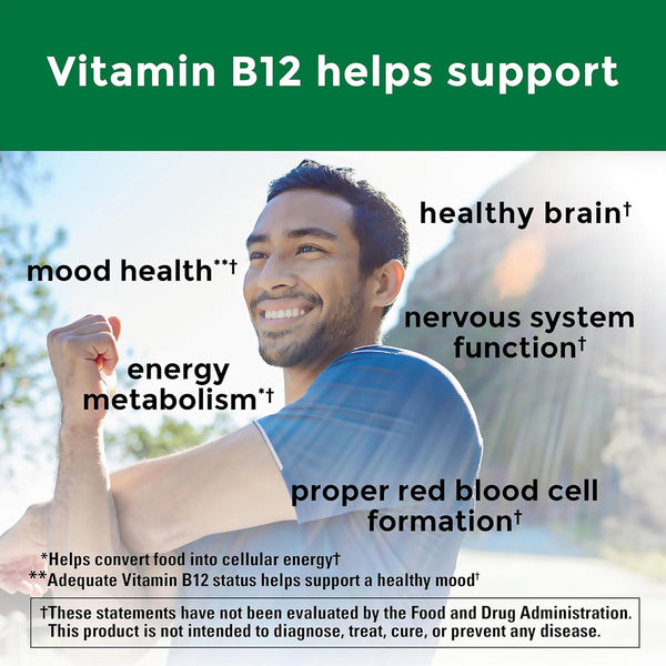 Nature Made Extra Strength Vitamin B12 Gummies, 3000 Mcg per Serving, B12 Vitamin Supplement for Energy Metabolism Support, 60 Gummy Vitamins, 30