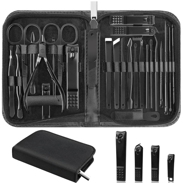 Manicure Set, Professional Nail Clippers Pedicure Kit 26 Pieces Nail Care Tools 