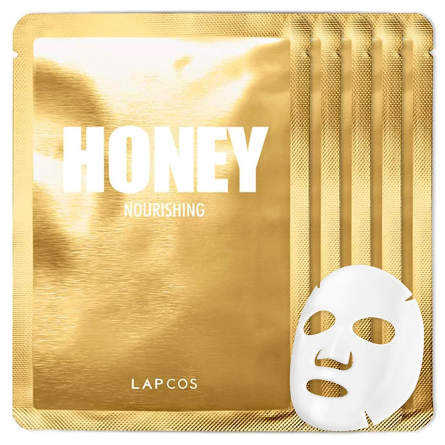 LAPCOS Honey Sheet Mask, Daily Face Mask with Hyaluronic Acid and Antioxidants t