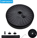 Simple Deluxe 20" Heavy Duty Patio Market Umbrella Base Stand with Steel Holder Water Filled for Outdoor, Lawn, Garden, Round Base-Round 50lbs