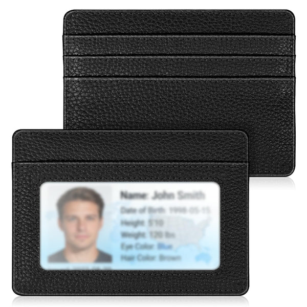 FINTIE Slim Minimalist Front Pocket Wallet RFID Blocking Credit Card Holder | Card Cases with ID Window for Men Women, Black