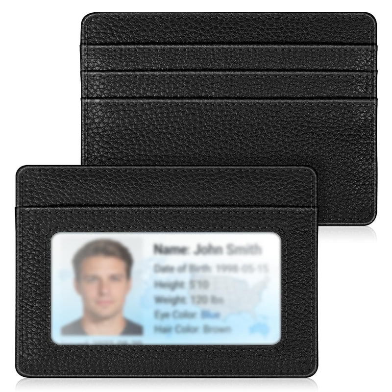 FINTIE Slim Minimalist Front Pocket Wallet RFID Blocking Credit Card Holder | Card Cases with ID Window for Men Women, Black
