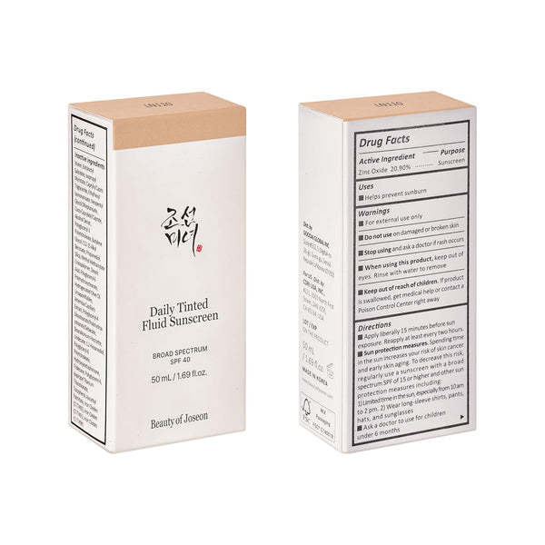 Beauty of Joseon Daily Tinted Fluid Sunscreen 12 Shades for Face Moisturizing Broad Spectrum SPF 40 Korean Skincare 50ml, 1.69 fl.oz #LN110 | 12