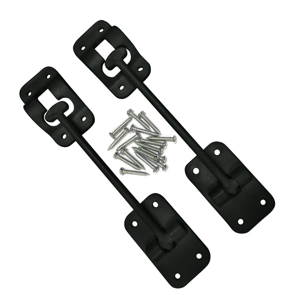 Camp'N 6" RV Door Holder and Latch - Camper & Trailer Door Catch - T Style OEM - Black 2 Pack with Hardware 6 Inch Black