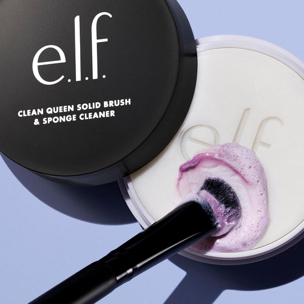E.L.F. Clean Queen Solid Brush & Sponge Cleaner, Cleanses Face & Eye Makeup Brushes & Sponges, Nourishing, Non-Damaging Formula, Vegan & Cruelty-Free