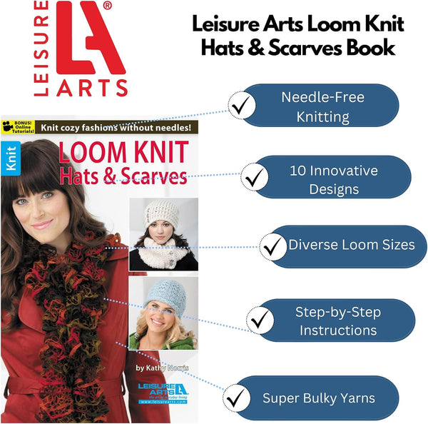 Leisure Arts FBA_LA-75471 Loom Knit Hats and Scarves, 2.63 X 15.97 X 23.59 Cm, Multicoloured