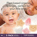 Konjac Baby Sponge for Bathing | Natural Cute Shapes | Kids Bath Sponges for Infants | Toddler Bath Time | Safe Organic Plant-Based | 5Pcs Set :