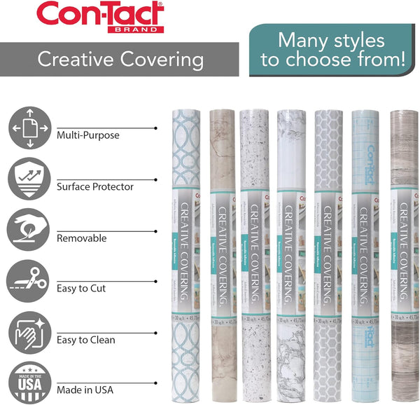 Con-Tact Brand Creative Covering Self-Adhesive Shelf and Drawer Liner, 18" x 9', Aspen Aloe (09F-C9I63-12) Aspen Aloe 4.4"W x 45.7"L