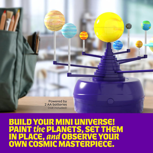 Dan&Darci 360° Orbiting Solar System for Kids - Paint & Build Model Kit - Arts and Crafts for Kid Ages 8-12, 4-6, 4-8, 6-8 - Space Toys 8-10 -