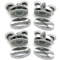 YUANQIAN Set of 4 New Oval Butterfly Twin Wheel Shower Door Rollers 23mm Distance :27mm
