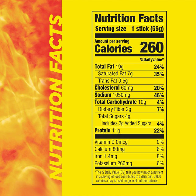 Slim Jim Monster Smoked Meat Sticks, Honey BBQ Flavor, 11G Protein per Stick, Fa