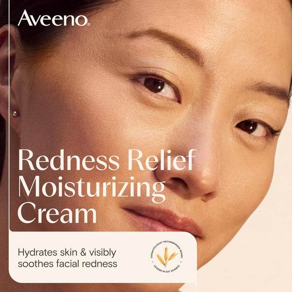 Aveeno Calm + Restore Facial Cream for Redness Relief, Soothing Face Moisturizer for Sensitive Skin, Hypoallergenic Formula, Fragrance-Free, 1.7 OZ