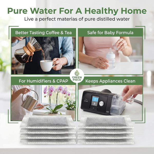 Green Piece Distiller Filters – Activated Charcoal Carbon Sachets (Made in USA) Odor & VOC Absorbing, Compatible with Megahome & Countertop Water