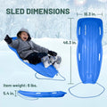 Slippery Racer Downhill Xtreme Flexible Adults and Kids Plastic Toboggan Snow Sled for up to 2 Riders with Pull Rope and Handles 2 PACK RED/GREEN