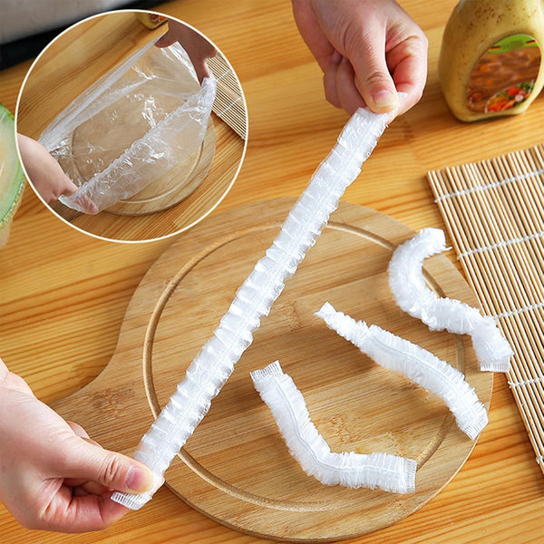 300PCS Elastic Food Covers Fresh Keeping Bags Disposable Stretchable Bowl Covers Universal Kitchen Wrap Seal Bags for Food Storage Bread Proofing