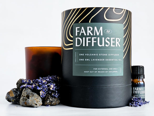 Volcanic Stone Diffuser with Lavender Essential Oil Ã¢ÂÂ Lava Rock Diffuser fo