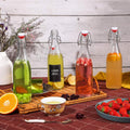 8 Set 16 OZ Swing Top Glass Bottles - Flip Top Beer Brewing Bottles with Stopper for Fermentation, Kombucha, Mead Kefir, Vanilla Extract, Juice,