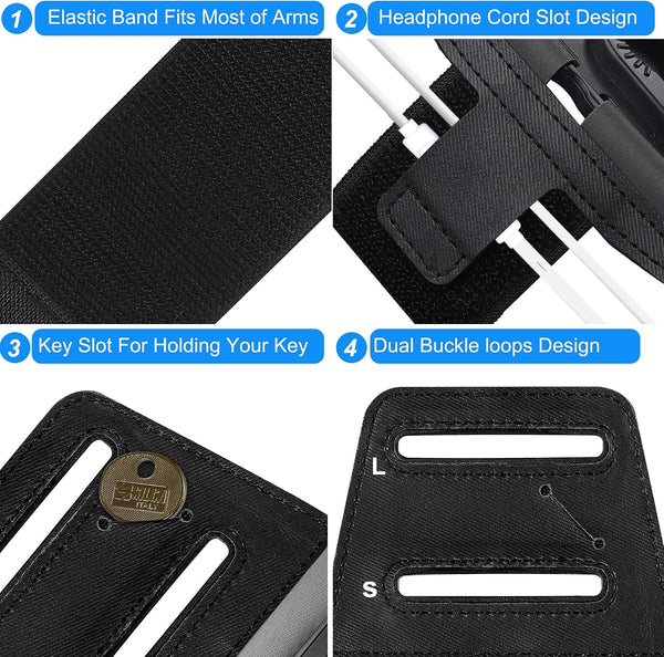 Cell Phone Running Armband - Detachable & 360° Rotatable Universal Cellphone Arm Band for iPhone 17 16 15 14 13 Pro Max Plus Samsung Galaxy Note