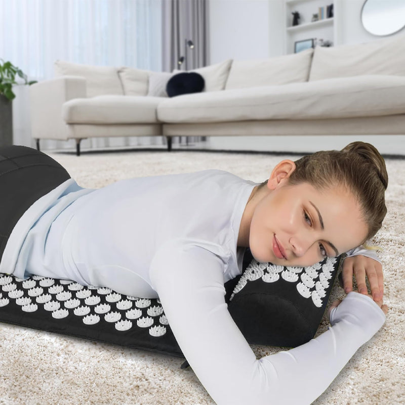Sharper Image® Relax & Rejuvenate Bundle – Acupressure Mat & Pillow Set with White Noise Sound Machine, Ideal for Stress Relief, Pain Management & Restful Sleep