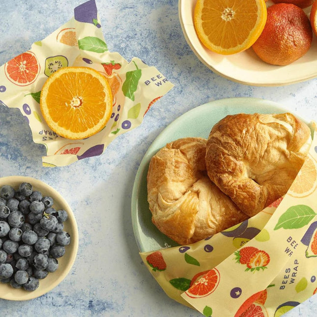Bee'S Wrap Beeswax Wraps for Food - Fresh Fruit 3 Pack (S, M, L) Made in USA Reu
