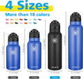 Han'S Bottle Sports Water Bottle - 24 Oz, Straw Lid, Leak Proof, Vacuum Insulated Stainless Steel, Double Walled, Thermo Mug,Black